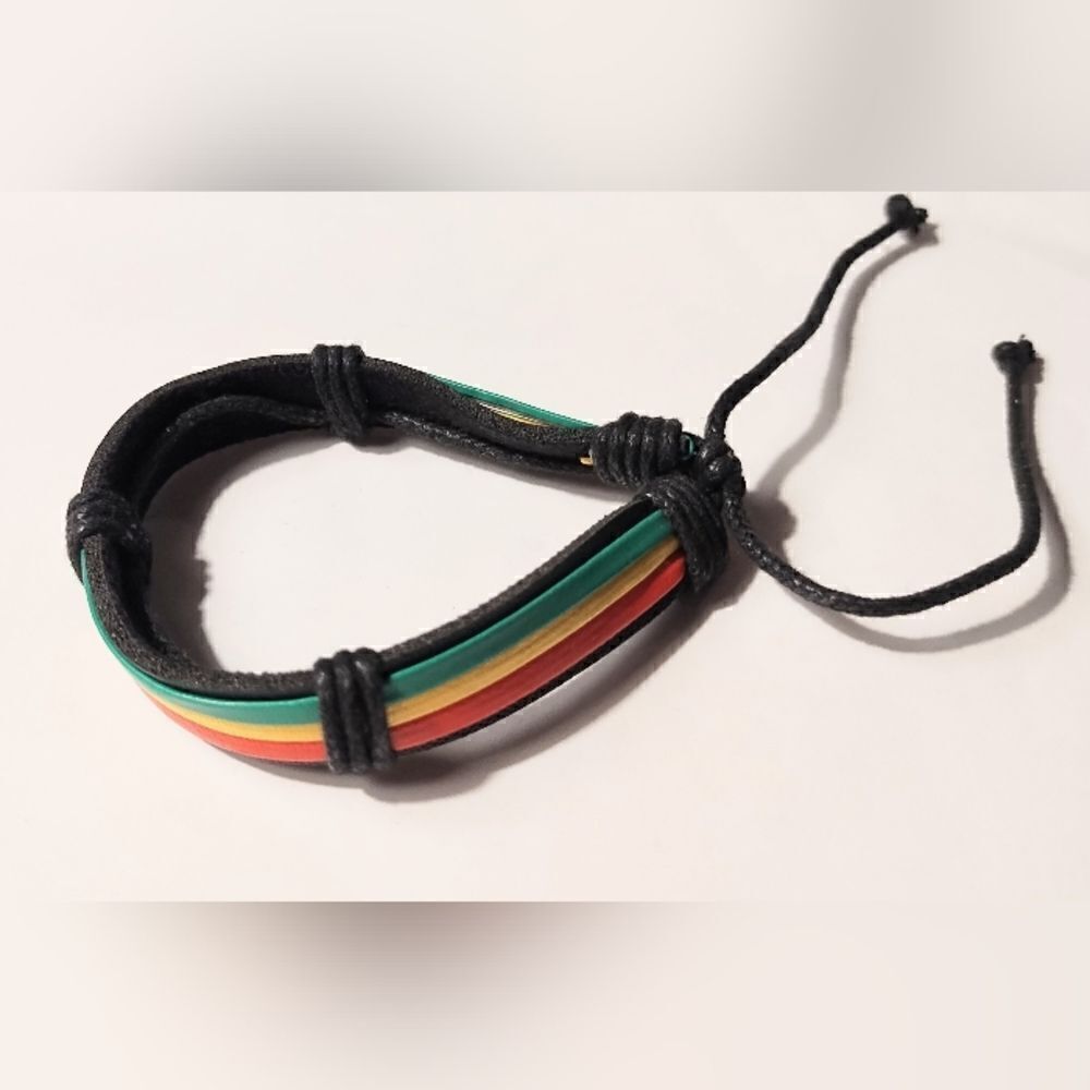 Men's bracelet leather‎ layered rainbow new d57